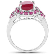 Bids.com 4.43 Carat Glass Filled Ruby and Ruby .925 Sterling Silver Ring Rings