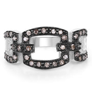 Bids.com 0.32 Carat Genuine Champagne Diamond .925 Sterling Silver Ring Rings