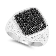 Bids.com 0.54 Carat Genuine Black Diamond .925 Sterling Silver Ring Rings