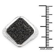 Bids.com 0.54 Carat Genuine Black Diamond .925 Sterling Silver Ring Rings