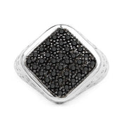 Bids.com 0.54 Carat Genuine Black Diamond .925 Sterling Silver Ring Rings