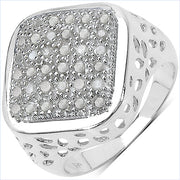 Bids.com 0.54 Carat Genuine White Diamond .925 Sterling Silver Ring Rings