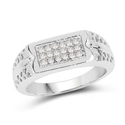 Bids.com 0.27 Carat Genuine White Diamond .925 Sterling Silver Ring Rings