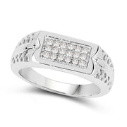 Bids.com 0.27 Carat Genuine White Diamond .925 Sterling Silver Ring Rings