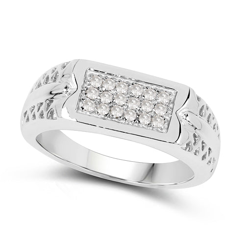 Bids.com 0.27 Carat Genuine White Diamond .925 Sterling Silver Ring Rings