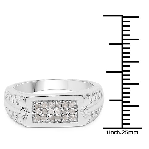 Bids.com 0.27 Carat Genuine White Diamond .925 Sterling Silver Ring Rings