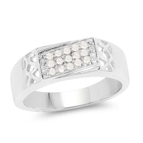 Bids.com 0.23 Carat Genuine White Diamond .925 Sterling Silver Ring Rings
