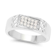 Bids.com 0.23 Carat Genuine White Diamond .925 Sterling Silver Ring Rings