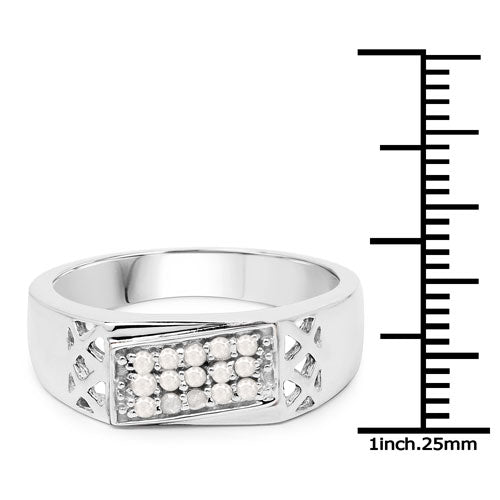 Bids.com 0.23 Carat Genuine White Diamond .925 Sterling Silver Ring Rings