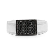 Bids.com 0.30 Carat Genuine Black Diamond .925 Sterling Silver Ring Rings