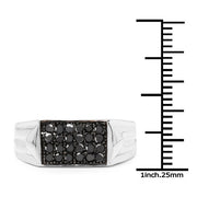 Bids.com 0.42 Carat Genuine Black Diamond .925 Sterling Silver Ring Rings