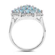 Bids.com 1.90 Carat Genuine Swiss Blue Topaz .925 Sterling Silver Ring Rings