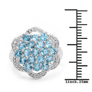 Bids.com 1.90 Carat Genuine Swiss Blue Topaz .925 Sterling Silver Ring Rings