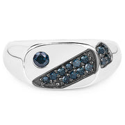 Bids.com 0.31 Carat Genuine Blue Diamond .925 Sterling Silver Ring Rings