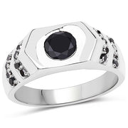 Bids.com 1.53 Carat Genuine Black Diamond .925 Sterling Silver Ring Rings