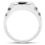 Bids.com 1.53 Carat Genuine Black Diamond .925 Sterling Silver Ring Rings
