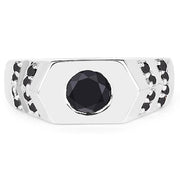 Bids.com 1.53 Carat Genuine Black Diamond .925 Sterling Silver Ring Rings