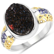 Bids.com 4.74 Carat Genuine Multi Stones .925 Sterling Silver Ring Rings