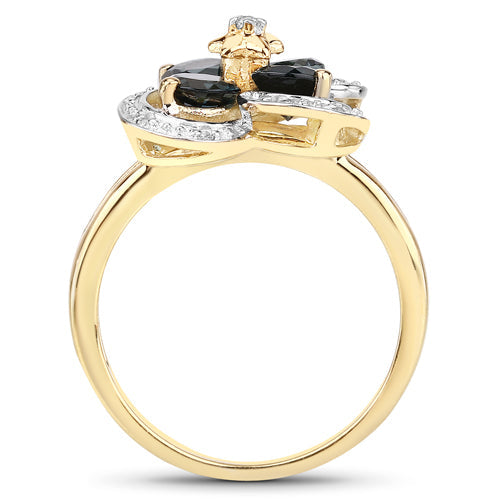 Bids.com 1.76 Carat Genuine London Blue Topaz and White Topaz .925 Sterling Silver Ring Rings