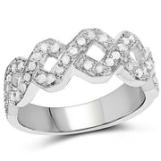 Bids.com 0.40 Carat Genuine White Diamond .925 Sterling Silver Ring Rings