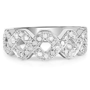 Bids.com 0.40 Carat Genuine White Diamond .925 Sterling Silver Ring Rings