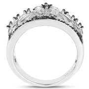 Bids.com 0.31 Carat Genuine Blue Diamond .925 Sterling Silver Ring Rings