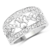 Bids.com 0.31 Carat Genuine White Diamond .925 Sterling Silver Ring Rings
