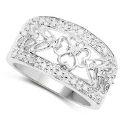 Bids.com 0.31 Carat Genuine White Diamond .925 Sterling Silver Ring Rings