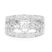 Bids.com 0.31 Carat Genuine White Diamond .925 Sterling Silver Ring Rings
