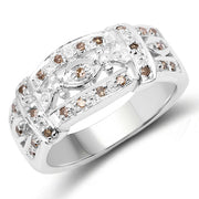 Bids.com 0.32 Carat Genuine Champagne Diamond .925 Sterling Silver Ring Rings