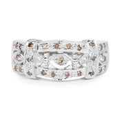 Bids.com 0.32 Carat Genuine Champagne Diamond .925 Sterling Silver Ring Rings