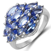 Bids.com 2.48 Carat Genuine Tanzanite .925 Sterling Silver Ring Rings