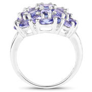 Bids.com 7.08 Carat Genuine Tanzanite .925 Sterling Silver Ring Rings