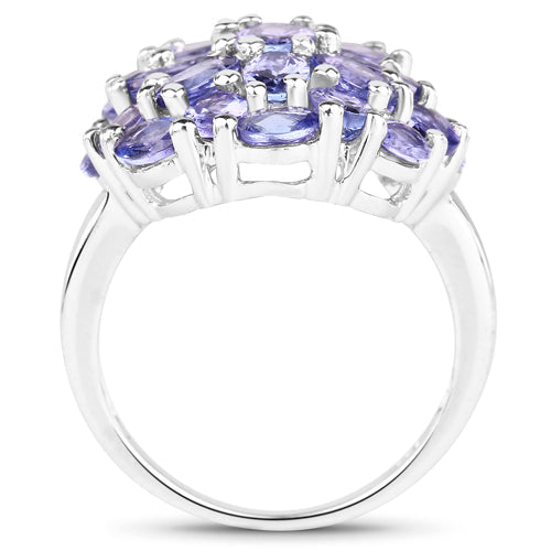 Bids.com 7.08 Carat Genuine Tanzanite .925 Sterling Silver Ring Rings