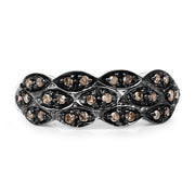 Bids.com 0.31 Carat Genuine Champagne Diamond .925 Sterling Silver Ring Rings