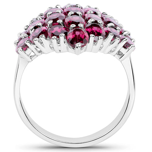 Bids.com 11.50 Carat Genuine Rhodolite .925 Sterling Silver Ring Rings