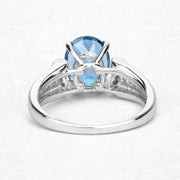 Bids.com 2.72 Carat Genuine London Blue Topaz and Blue Diamond .925 Sterling Silver Ring Rings