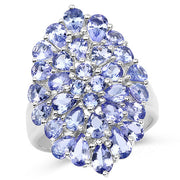 Bids.com 4.62 Carat Genuine Tanzanite .925 Sterling Silver Ring Rings