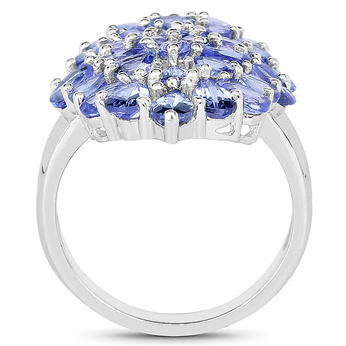 Bids.com 4.62 Carat Genuine Tanzanite .925 Sterling Silver Ring Rings