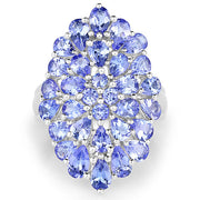 Bids.com 4.62 Carat Genuine Tanzanite .925 Sterling Silver Ring Rings
