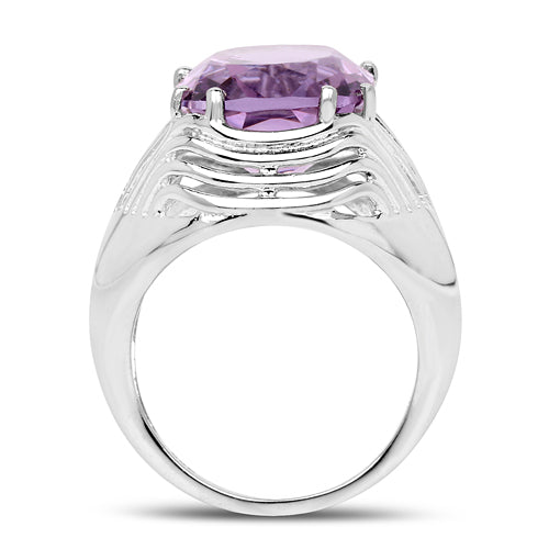 Bids.com 10.02 Carat Genuine Amethyst .925 Sterling Silver Ring Rings