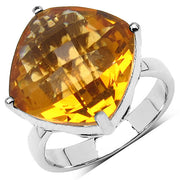 Bids.com 9.05 Carat Genuine Citrine .925 Sterling Silver Ring Rings