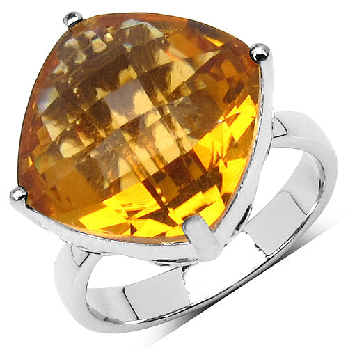 Bids.com 9.05 Carat Genuine Citrine .925 Sterling Silver Ring Rings