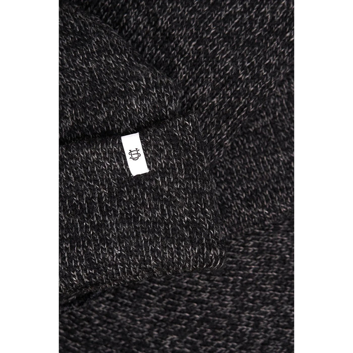 Black Melange Ragg Wool Beanie