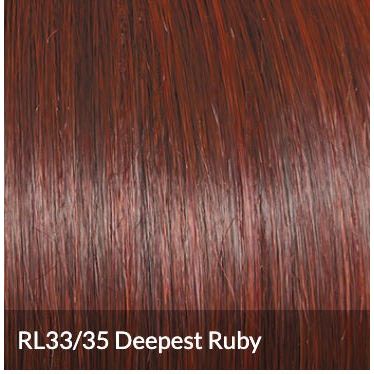 VIP Extensions Raquel Welch Flash Forward Layered Mid-Length Textured Wig by Hairuwear, Average Cap Size, RL33/35 Deepest Ruby Synthetic Wig