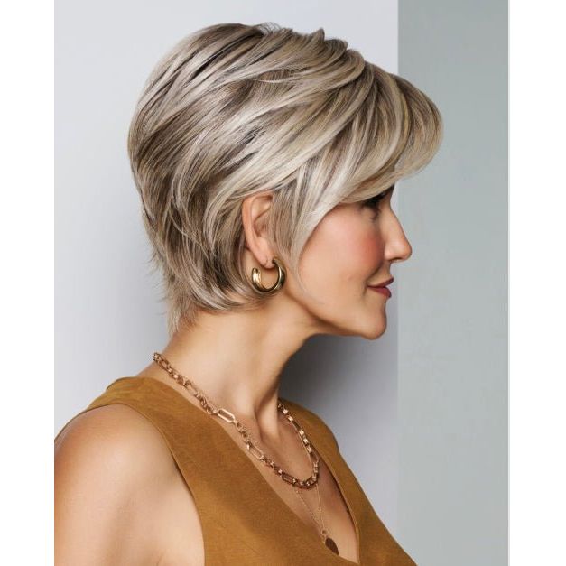 VIP Extensions Raquel Welch Sheer Luxury Collection, Posh Premier Short Boycut Wig with Feather Lite Fiber Luxlite Cap Ll, Average, RL14/22 Pale Gold Wheat Synthetic Wig