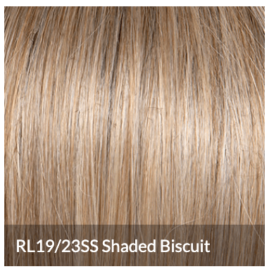 VIP Extensions Raquel Welch Sheer Luxury Collection, Showrunner Mid-Length Layered Wig with Feather Lite Fiber Luxlite Cap Ll, Average, RL19/23SS Biscuit Synthetic Wig