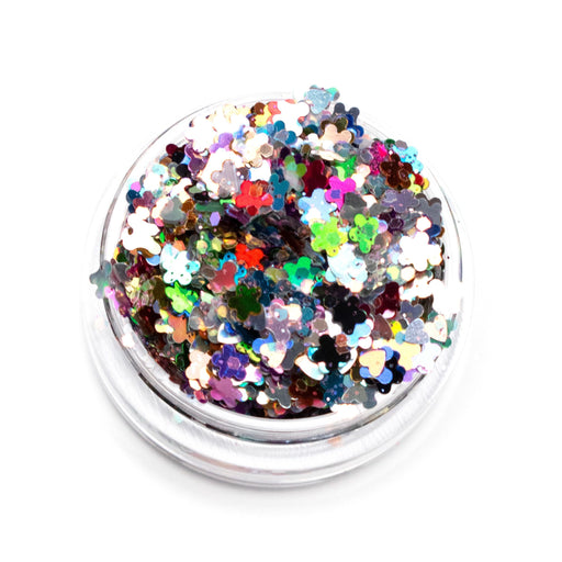 Lunautics Rave Day Rainbow - Metallic Rainbow Chunky Glitter with Flowers Butterflies and Hearts Chunky Glitter