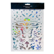 Lunautics Rave Day Silver Holographic Face Decal Stickers Face Decal