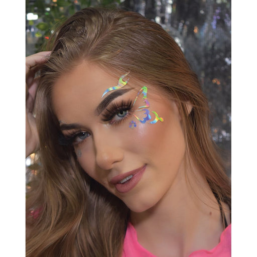 Lunautics Rave Day Silver Holographic Face Decal Stickers Face Decal